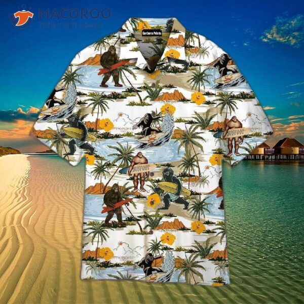 Yellow Hibiscus Hawaiian Bigfoot Anthropoid Shirts