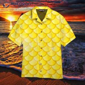 Yellow Mermaid-scale Pattern Hawaiian Shirts