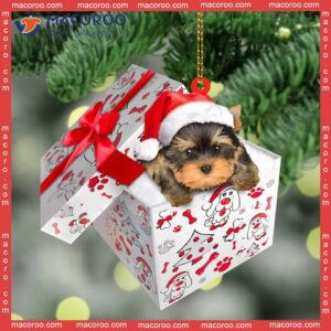 Yorkshire Terrier-shaped Christmas Acrylic Ornament