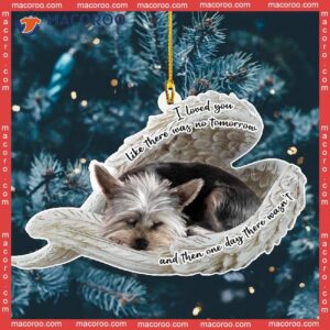 Yorkshire Terrier Sleeping Angel Wings Custom-shaped Christmas Acrylic Ornament
