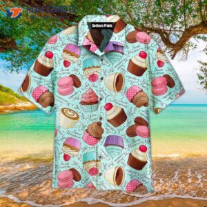 yummy colorful chocolate cupcakes and hawaiian shirts 0