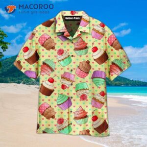yummy colorful cream cupcakes and yellow hawaiian shirts 0