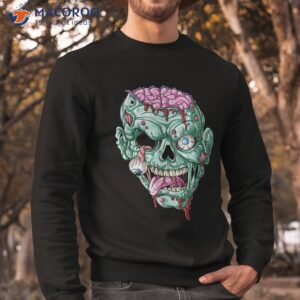 zombie face brain halloween boys girls scary funny shirt sweatshirt