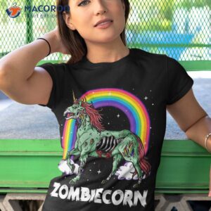 Zombiecorn Zombie Unicorn Halloween Girls Rainbow Shirt