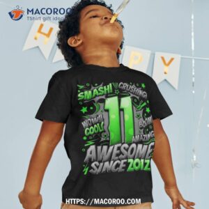 11th Birthday Comic Style Awesome Since 2012 11 Year Old Boy Shirt