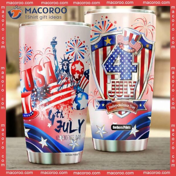 4th Of July Patriotic America Flag Stainless Steel Tumbler