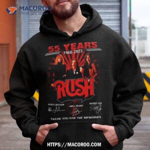 55 years 1968 2023 rush thank you for the memories signatures photo design shirt hoodie