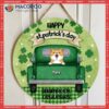 ﻿happy St. Patrick’s Day Shamrock Deliveries, Green Door Hanger, Personalized Cat Breeds Wooden Signs, Lovers Gifts
