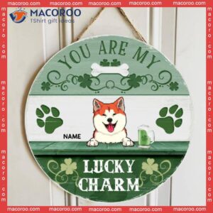 ﻿you Are My Lucky Charm, Four-leaf Clover Door Hanger, Personalized Dog Breeds Wooden Signs, Lovers Gifts