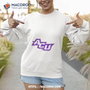 abilene christian university logo purple prinshirt sweatshirt