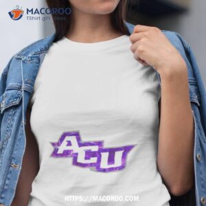 Abilene Christian University Logo Purple Prinshirt