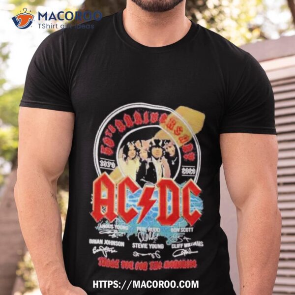 Ac Dc Band 50th Anniversary 1979 2023 Thank You For The Memories Lighshirt