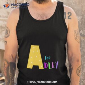 adley a monogram letter a shirt tank top