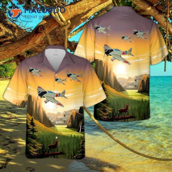 Aichi D3a Val Japanese Wwii Dive Bomber Airplane Hawaiian Shirt