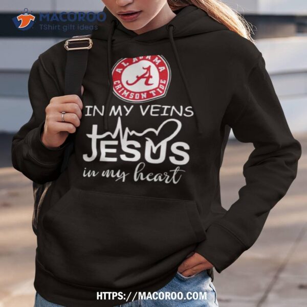 Alabama Crimson Tide Logo 2023 In My Veins Jesus In My Hearshirt