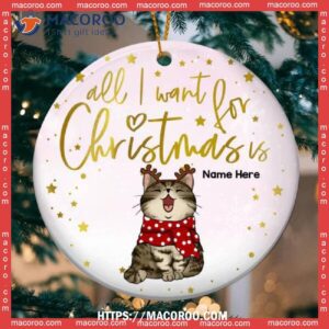 All I Want For Christmas Is, Personalized Cat Ornaments
