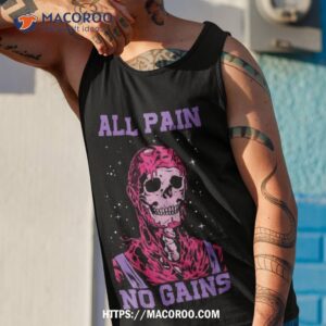 all pain no gains active halloween shirt tank top 1