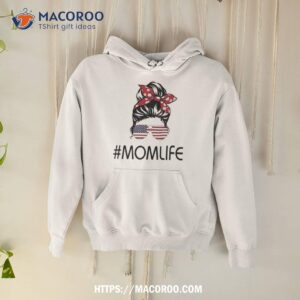 American Mom Life Messy Bun Mom Shirt