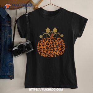 Animal Leopard Print Pumpkin Halloween Fall Autumn Shirt