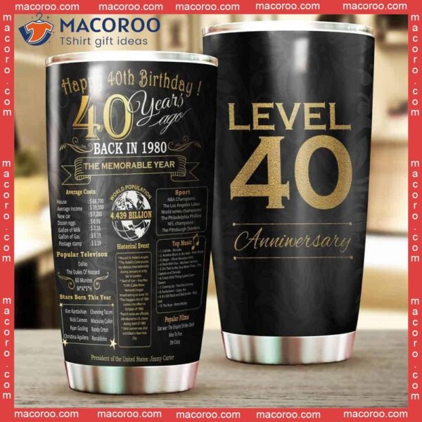 Anniversary 40 Years Stainless Steel Tumbler