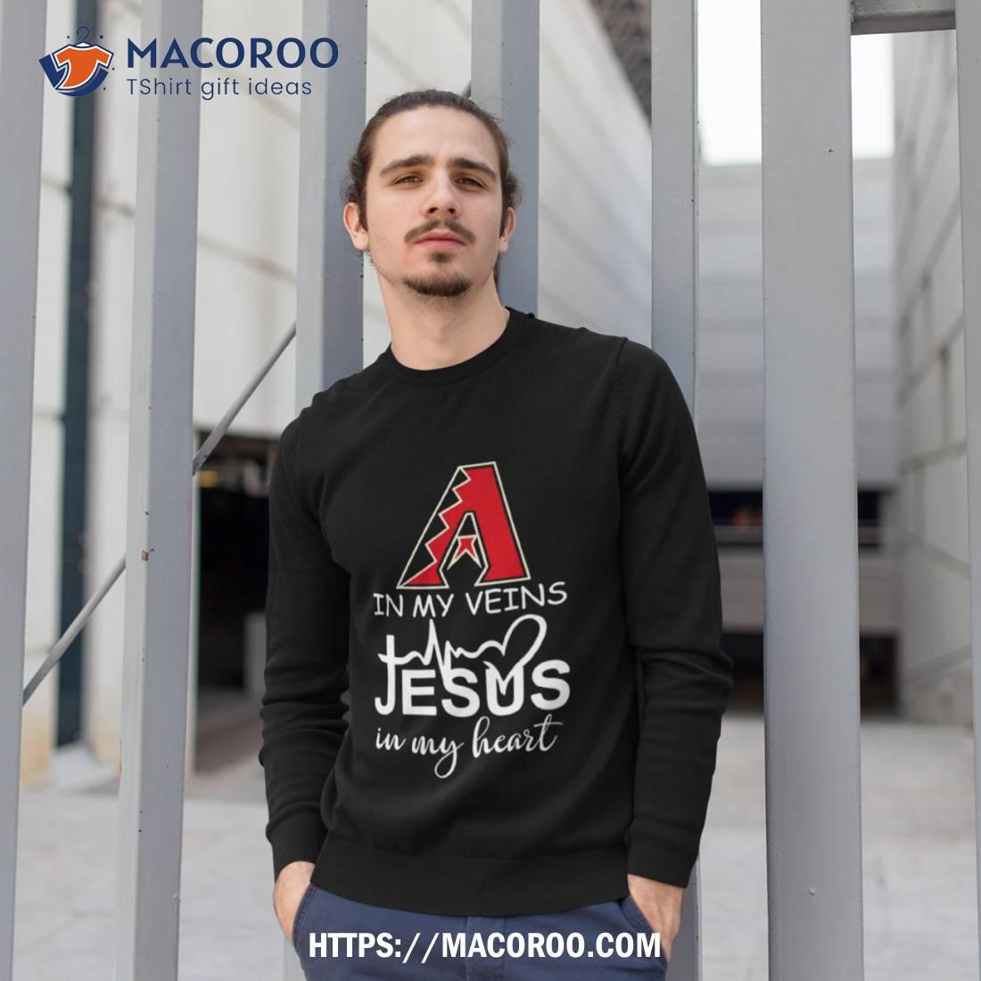 Arizona Diamondbacks Logo 2023 In My Veins Jesus In My Hearshirt Arizona Diamondbacks Logo 2023 In My Veins Jesus In My Hearshirt