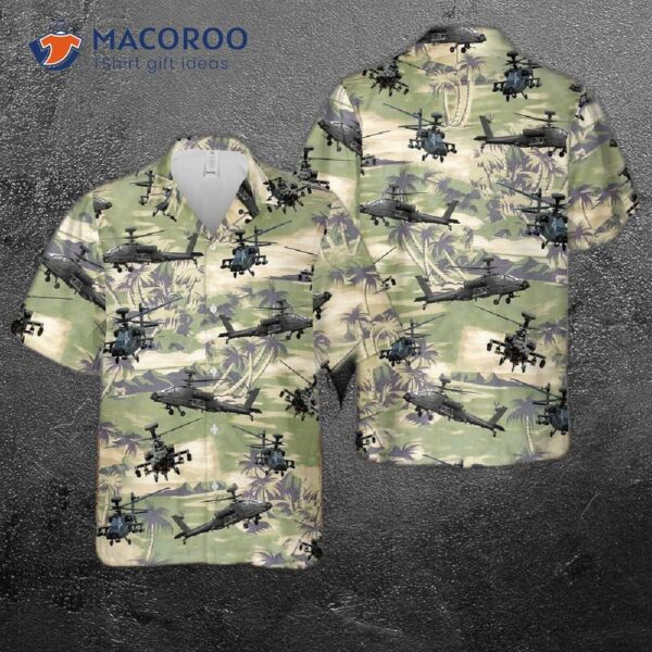 Army Boeing Ah-64 Apache Hawaiian Shirt