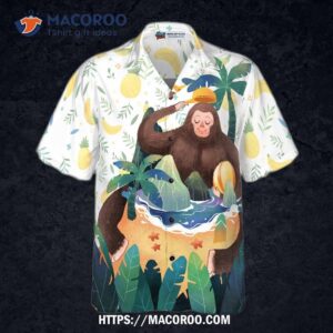 artistic bigfoot on the beach hawaiian shirts for and sasquatch shirts 2