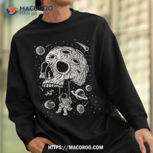 astronaut swinging moon skull halloween costume skeleton shirt sugar skull pumpkin sweatshirt