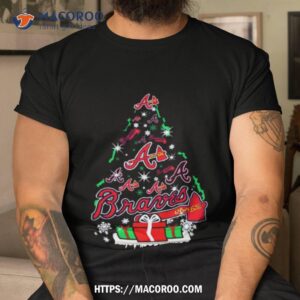 atlanta braves santa tree christmas 2023 shirt tshirt