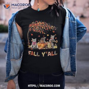Autumn Happy Fall Yall Cats Lover Pumpkins Halloween Shirt