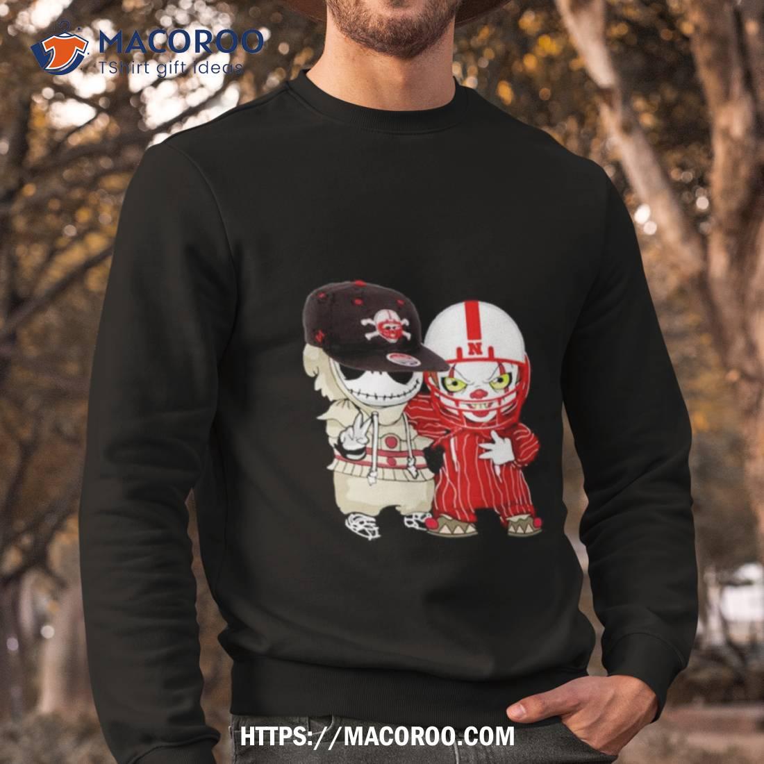 Baby Jack Skellington And Pennywise Nebraska Cornhuskers Halloween Shirt Baby Jack Skellington And Pennywise Nebraska Cornhuskers Halloween Shirt
