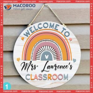Back To School Gift, Classroom Decor,teacher Gift,custom Teacher Door Sign, Rainbow Hanger