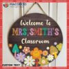 Back To School Gift,custom Teacher Name Sign, Groovy Rainbow Classroom Door Welcome Gift Decor