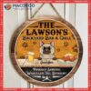 Backyard Bar And Grill, Beer Roasted Turkey, Personalized Cat Wooden Signs