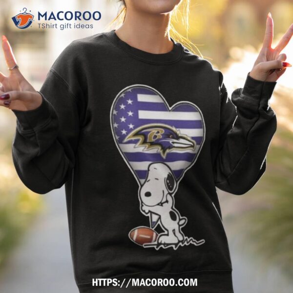 Baltimore Ravens Snoopy Love Football Sports 2023 Shirt