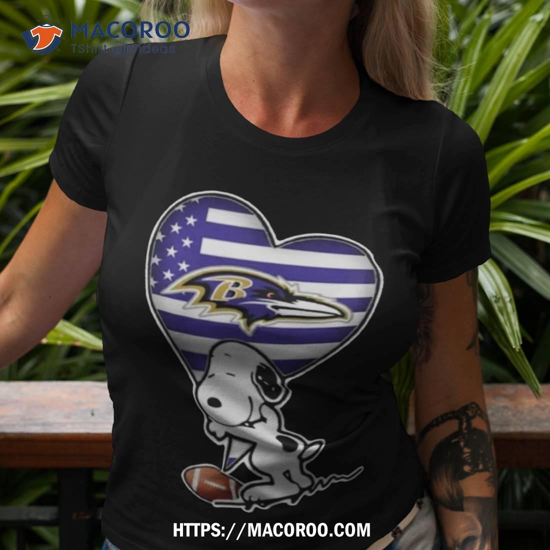 Baltimore Ravens Snoopy Love Football Sports 2023 Shirt Tshirt 3