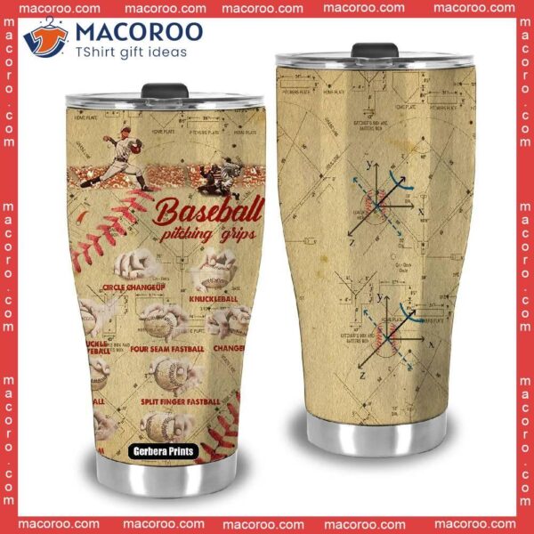 Baseball Pitching Grips Stainless Steel Tumbler