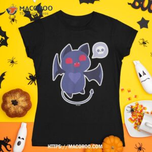 Bat Super Kawaii Cat Chibi Skull Devil Goth Halloween Shirt, Skeleton Head