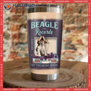 beagle dog record company stainless steel tumbler 1