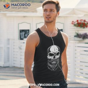 bearded skull lazy halloween costume cool skeleton beard shirt skeleton masks tank top