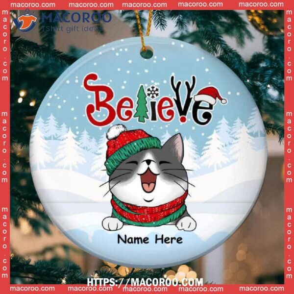 Believe, Cat Ornaments For Christmas Tree