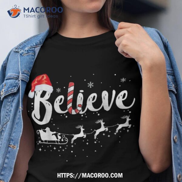 Believe In Santa Christmas Pajama Shirt