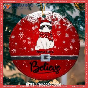 Believe Personalized Cat Ornaments