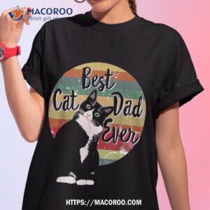 Best Cat Dad Ever Tuxedo Father’s Day Gift Funny Retro Shirt