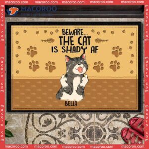 Beware The Cats Are Shady Af Front Door Mat, Personalized Doormat, Gifts For Cat Lovers