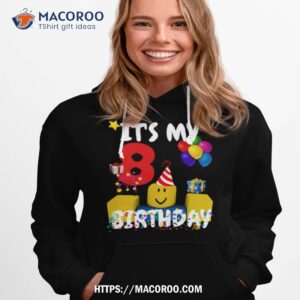 Birthday Boy It’s My 8th Birthday Fun 8 Years Old Gift Roblox Noob Shirt