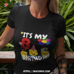 Birthday Boy It’s My 8th Birthday Fun 8 Years Old Gift Roblox Noob Shirt