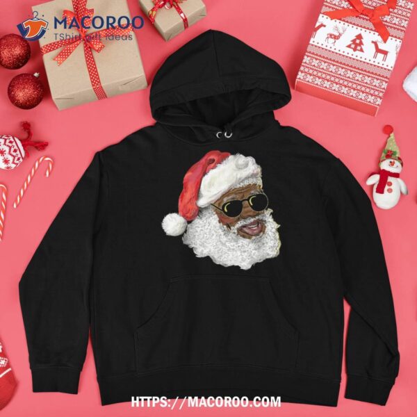 Black African American Santa Claus Sunglasses Afro Christmas Shirt, Santa Christmas