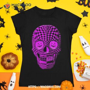 black and hot pink human haunted scary halloween skull shirt spooky scary skeletons tshirt 1