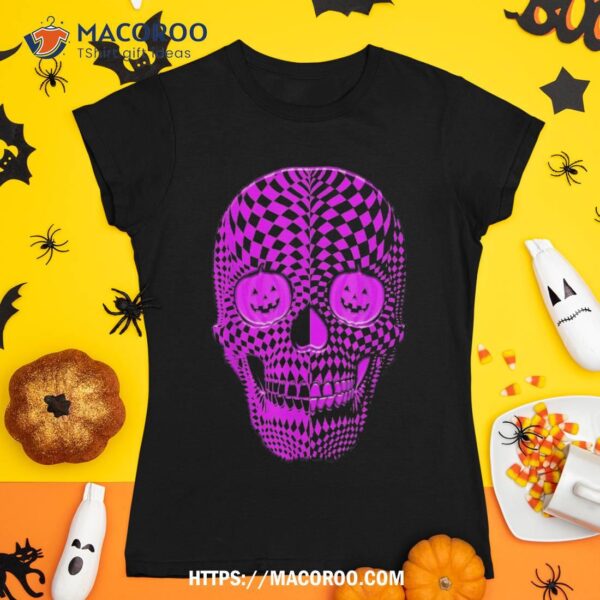 Black And Hot Pink Human Haunted Scary Halloween Skull Shirt, Spooky Scary Skeletons